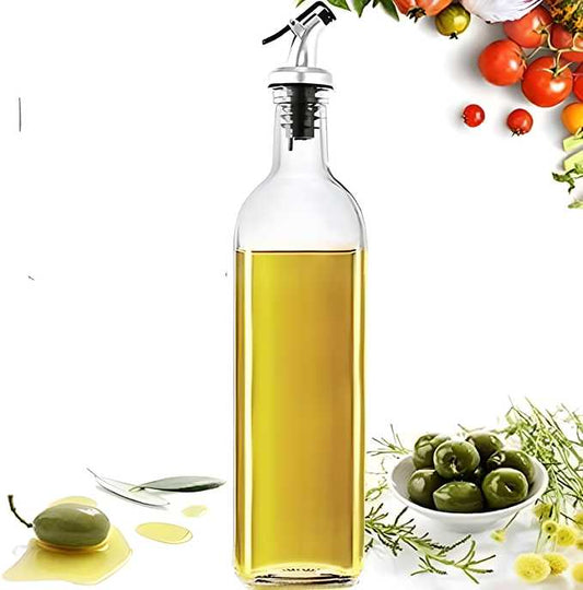 1000ml Oil Dispenser Bottle with Stainless Steel Spout & One-Hand Press Cap