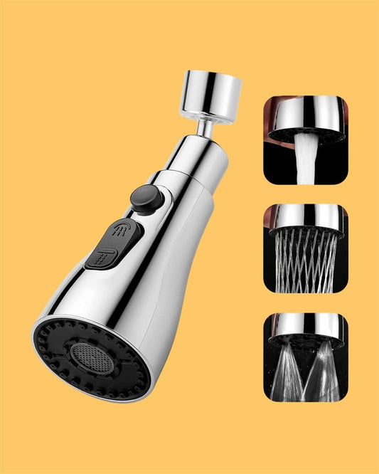 3-Mode Kitchen Sink Faucet Head - Stainless Steel